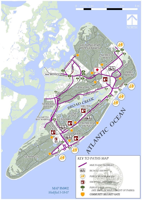 Hilton Head Bike Paths Map